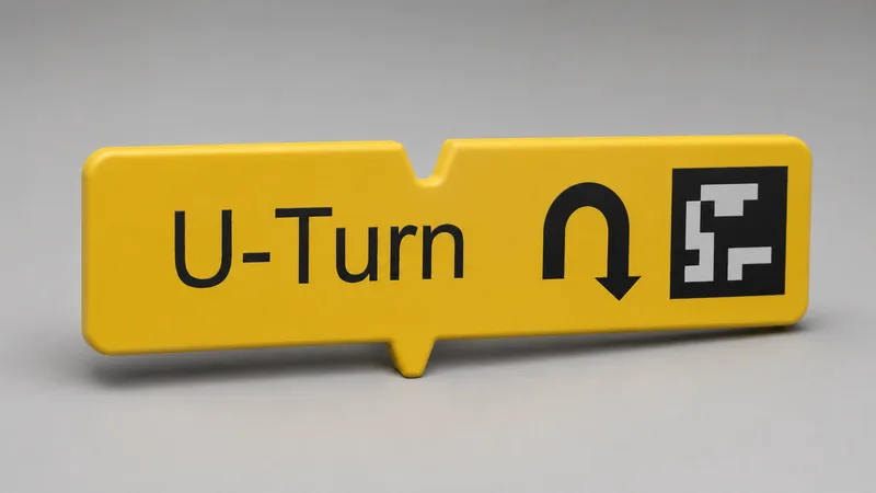 The yellow U-Turn block with a U-shaped arrow and scan marker